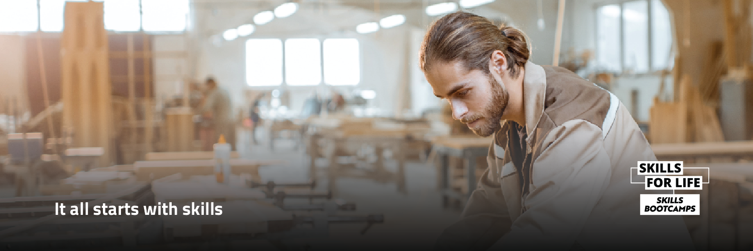 SYMCA Skills Bootcamps: Man working as a joiner