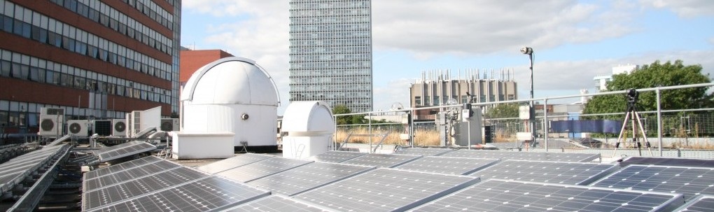 solar panels on top of office block